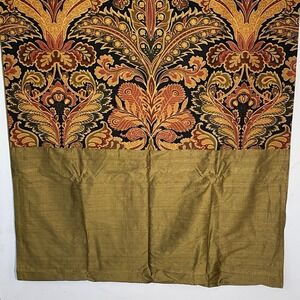 India's Heritage Curtain Set Green Multi Brocade Silk Tab 41x118 Room Darkening